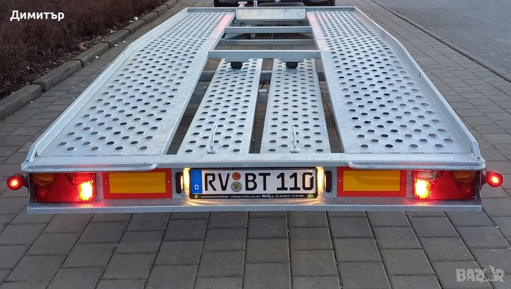 2023г. 1800кг ремарке, платформа за автомобили, снимка 1