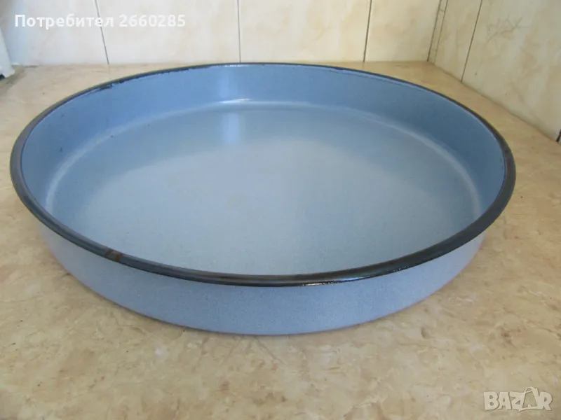 ОТЛИЧНА ЕМАЙЛИРАНА ТАВА ОТ СОЦА, снимка 1