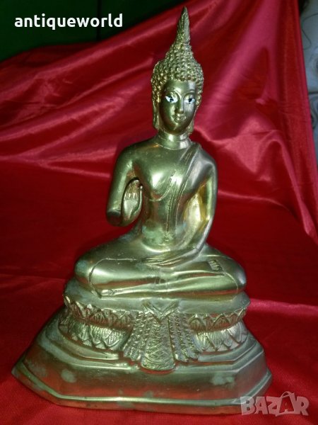 Голяма Стара Бронзова Статуя ,Статуетка БУДА, снимка 1