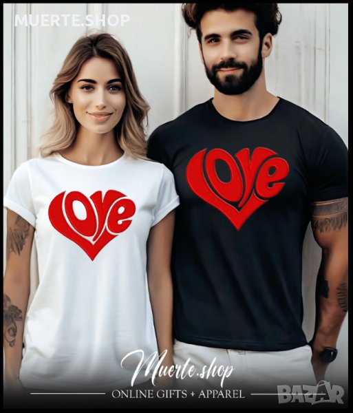 Комплект за двойки  LOVE HEART EMBROIDERY с щампа, снимка 1