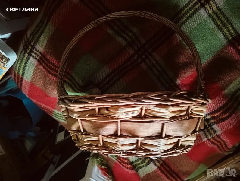 овална плетена кошница, снимка 1