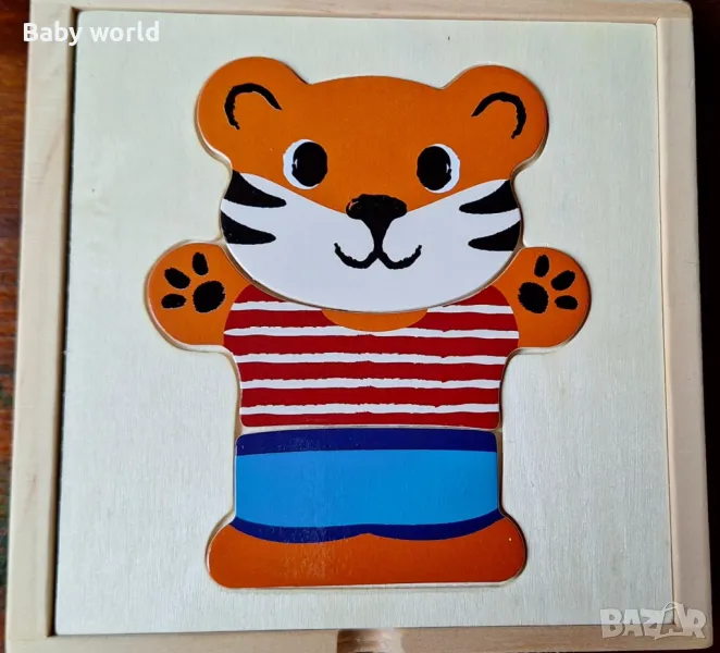 Дървен пъзел с животни, снимка 1