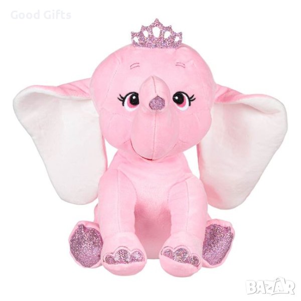 Детско плюшено слонче, Розово, 35см, снимка 1