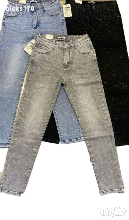 Дамски дънки с камъни - цветове, снимка 1