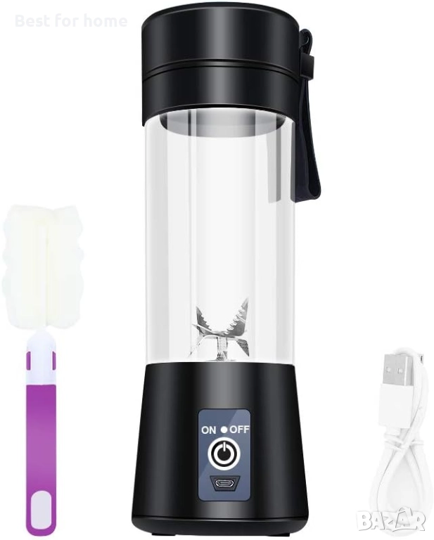 Преносим USB Блендер MoYouno – 400ml, 6 остриета, за Смутита и Протеинови Шейкове, снимка 1