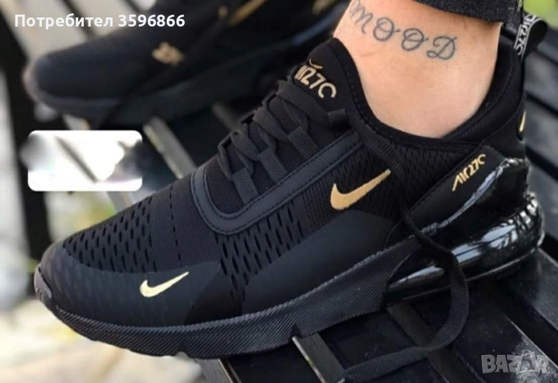 Маратонки Nike Air max 270 черно със златно  реплика, снимка 1