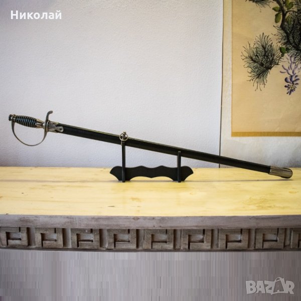  Ювелирна кавалерийска права сабя US Army SILVER с право острие , снимка 1