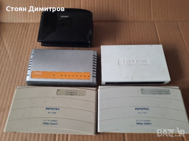 Switch 5 port, 8 port 100Mbit, суичове D-Link, Tp-link, Repotec, Ladox, снимка 1 - Суичове - 26610209