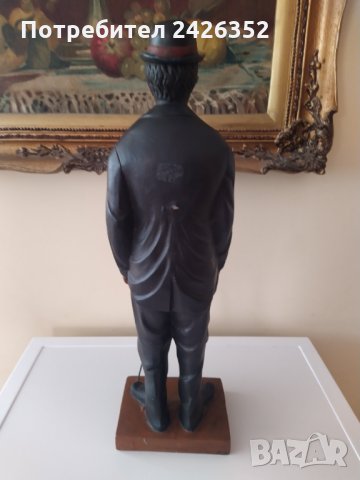 Стара фигура Чарли Чаплин, 57 см., снимка 5 - Антикварни и старинни предмети - 34673076
