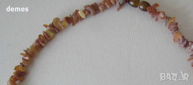 Колие от суров балтийски кехлибар-чипс, снимка 7 - Колиета, медальони, синджири - 43454634