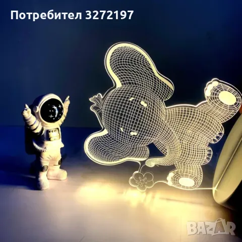 Холограмна 3D LED лампа Слонче, снимка 2 - Настолни лампи - 49513812