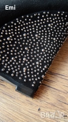 Дамски черни боти на платформа, С камъчета, 39, снимка 10 - Дамски боти - 43283347