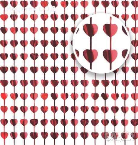 Декоративна завеса Свети Валентин, 100x200см