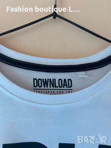 Бяла блуза с щампа 100% памук М размер 🤍, снимка 3 - Блузи с дълъг ръкав и пуловери - 52627297