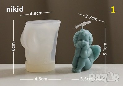 3D Ангел в 4 пози силиконов молд форма калъп фондан гипс смола свещ сапун пита декор, снимка 2 - Форми - 38159300
