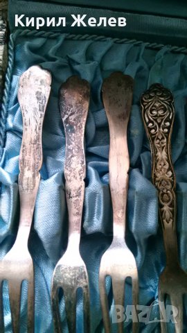 Старинни ПОСРЕБРЕНИ БРОНЗОВИ Богато Орнаментирани РЕТРО ВИЛИЦИ комплект 12 бр. в ЛУКС КУТИЯ А1061, снимка 4 - Прибори за хранене, готвене и сервиране - 32601041