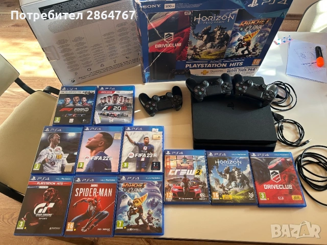 PlayStation 4 с 3 контролера + 11 игри