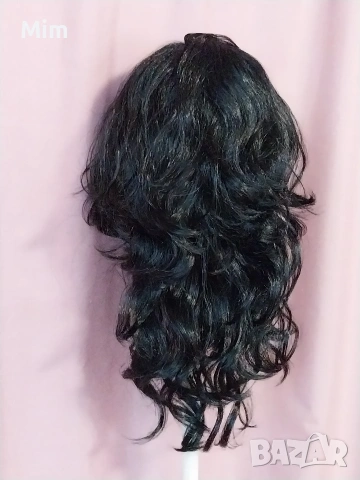 55 см Къдрева перука в черно и медено червено , снимка 9 - Аксесоари за коса - 53311486