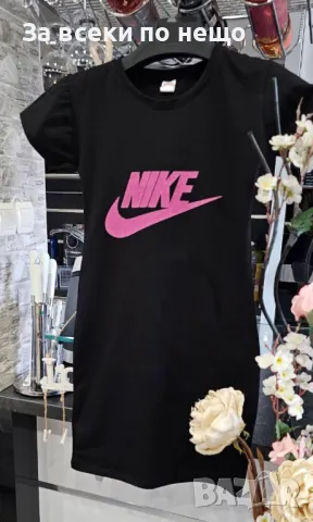 Guess👗Dolce&Gabbana👗Fendi👗Nike👗Calvin Klein Дамска Черна Рокля С Къс Ръкав Код D2403, снимка 4 - Рокли - 50044230