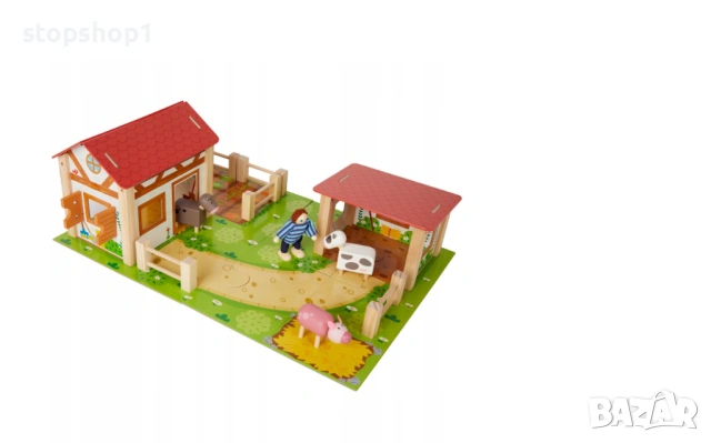 Голяма дървена ферма с фигурки за детска игра Mini Matters FSC 3+, снимка 2 - Образователни игри - 53326921