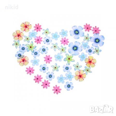 ядивни цветя вафлена хартия пъстроцветни за консумация украса на торта и мъфини, снимка 6 - Други - 33466151