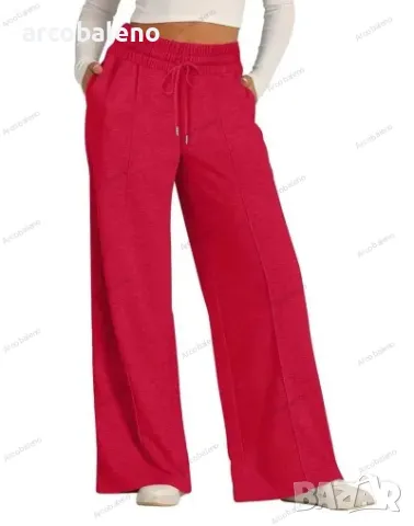 Дамски едноцветни модни широки ежедневни панталони с талия, 11цвята , снимка 9 - Панталони - 47305219