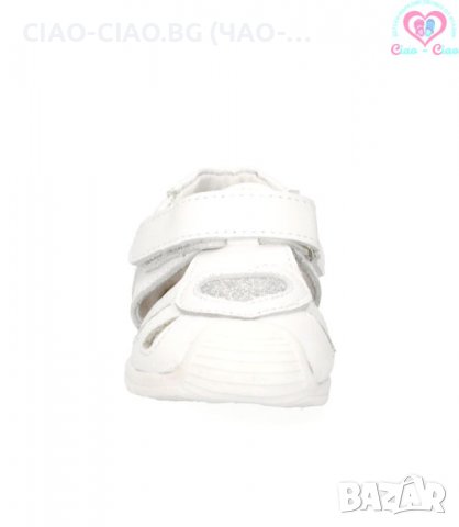 Бебешки сандали за момиче от Естествена кожа, бели с брокатено сърце BUBBLE KIDS, снимка 8 - Детски сандали и чехли - 37161854