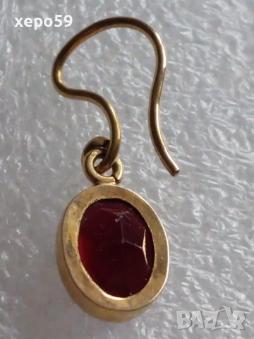 Прекрасни 18 каратови обеци с тъмно вишневи гранати, снимка 4 - Обеци - 52682032