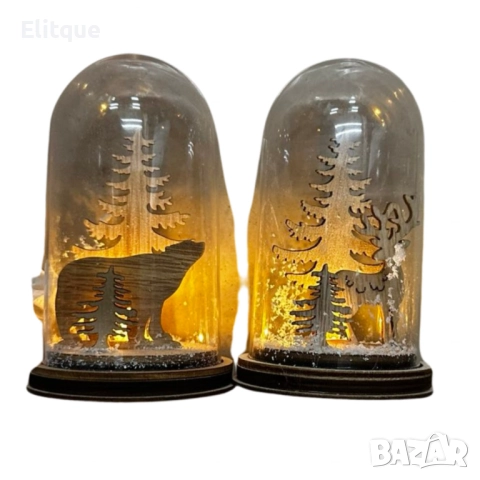 Коледна магия под стъклен купол - LED декорация, снимка 5 - Други стоки за дома - 52820177