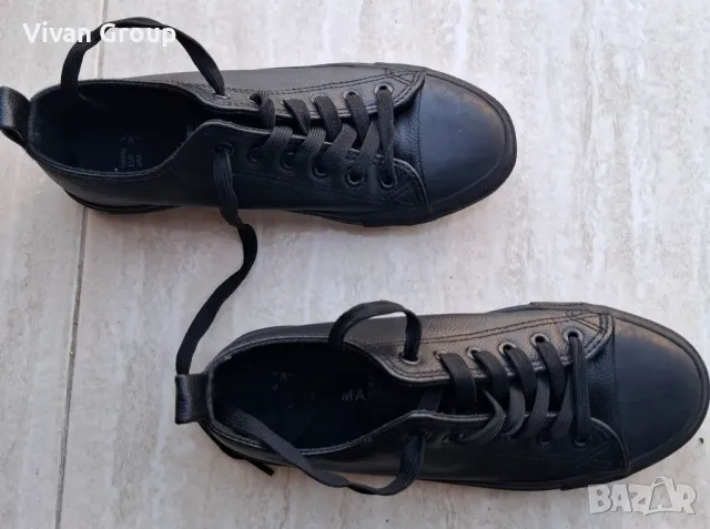 Черни  кожени детски кецове размер 38, снимка 6 - Детски маратонки - 47743504