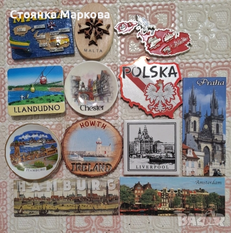 Бяла магнитна дъска с 20 бр.магнити от България + 13 магнита от други държави, снимка 2 - Декорация за дома - 51246142