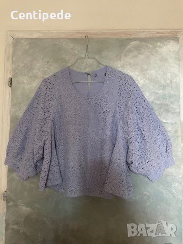 Къса дантелена блуза Zara