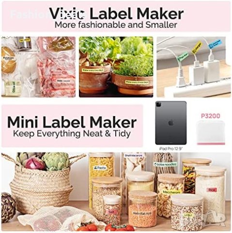 Нов преносим Bluetooth принтер за етикети стикер организация съхранение, снимка 7 - Друга електроника - 40339183