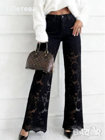 💢Дамски дънки с дантела, снимка 2 - Дънки - 53179747