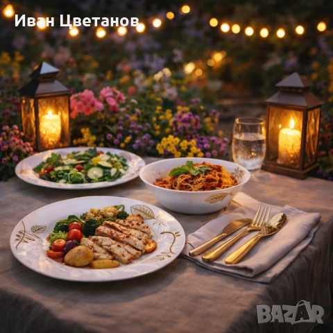 Стил и изтънченост за всяка трапеза - Комплект чинии 24 части с елегантен листен дизайн