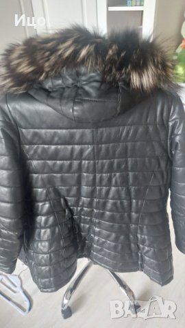 Кожено яке, ватирано и вталено, снимка 4 - Якета - 43757949