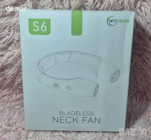 Преносим вентилатор за врата WITHOUSE, 3 скорости, LED дисплей, ултра тих, акумулаторен, бял, снимка 11 - Вентилатори - 50576312