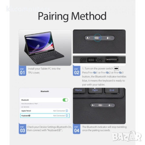 DUX DUCIS кожен калъф с Bluetooth клавиатура и тъчпад за Samsung Galaxy Tab S9+ / S9 FE+, снимка 2 - Калъфи, кейсове - 53139629