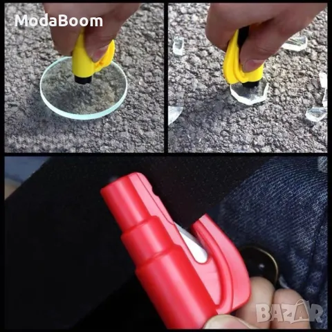 Аксесоар за разбиване на прозорец, срязване на колан и ключодържател 3 в 1, снимка 9 - Колани - 48057268