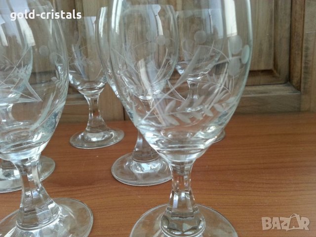 Ретро стъклени чаши гравирани , снимка 2 - Антикварни и старинни предмети - 33126866
