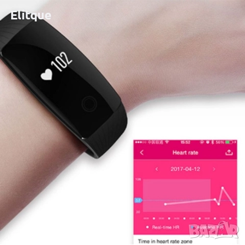 IP65 Смарт гривна с GPS V05С Монитор на сърдечен ритъм и др., снимка 5 - Смарт гривни - 52819777