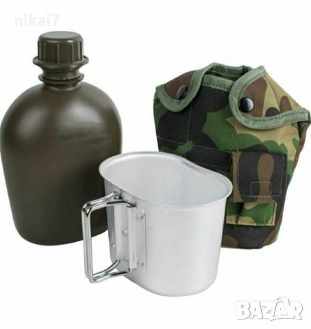 Airsoft манерка за вода + канче за храна тактическа военна туризъм лов, снимка 2 - Подаръци за мъже - 37667396