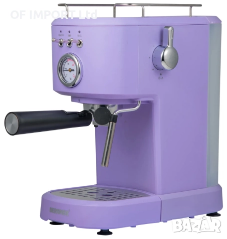 Eспресо Кафемашина BERGNER Retro 1100W Цвят Лавандула, снимка 2 - Кафемашини - 51961159
