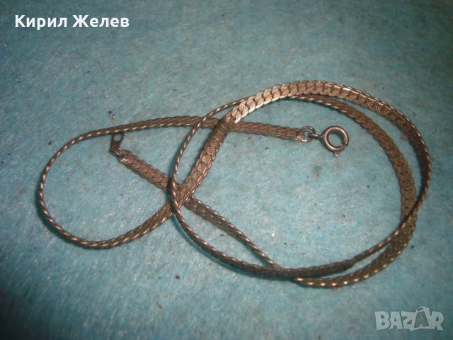 СТАР ПОСРЕБРЕН ЛАНЕЦ КОЛИЕ ВЕРИЖКА подходяща и за КЮСТЕК за ДЖОБЕН ЧАСОВНИК 12494, снимка 3 - Антикварни и старинни предмети - 35273850