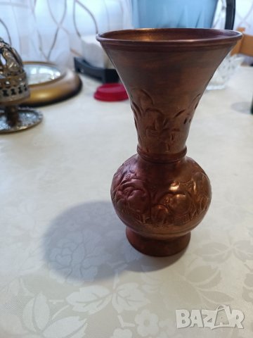 Стара ръчно изработена медна ваза, снимка 4 - Антикварни и старинни предмети - 39553847