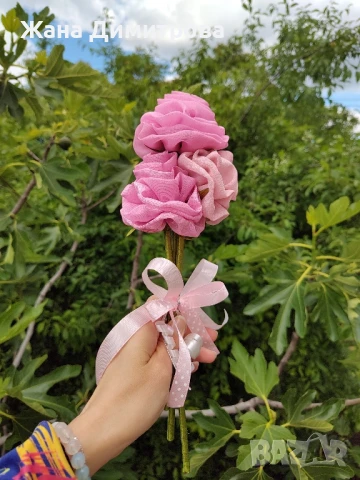 Ръчно изработени рози, снимка 5 - Декорация за дома - 35319141