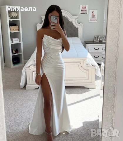 Дълга сатенена рокля - различни цветове - 37€, снимка 2 - Рокли - 53470055