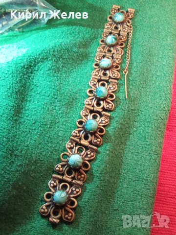 ВЪЗРОЖДЕНСКА БРОНЗОВА ЕТНО ГРИВНА с НАТУРАЛНИ ШЛИФОВАНИ СКЪПОЦЕННИ КАМЪНИ ТУРМАЛИН МАЙСТОРСКА 23471, снимка 18 - Антикварни и старинни предмети - 33846568