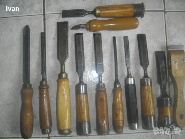 12 броя Ръчно Дърводелско Длето За Стружуване на Струг/Ръчна Дърворезба-Старо Качество-Масивни-Профи, снимка 2 - Други инструменти - 43451191