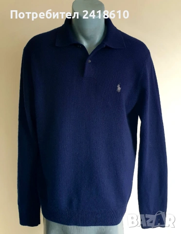 POLO Ralph Lauren Wool Mens Size M ОРИГИНАЛ! Мъжки Вълнен Пуловер с Поло Яка